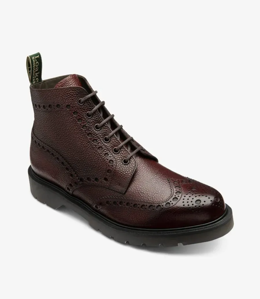 classical Loake Gage Rosewood Grain Brogue Boots IE8435107 Ireland Sale Brogue Boots Loake Shoemakers Shop